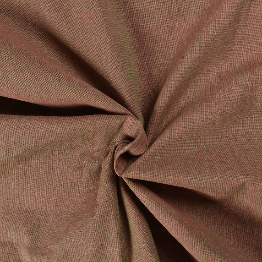 Chambray Brown Pure Cotton 100 GSM Handwoven Fabric