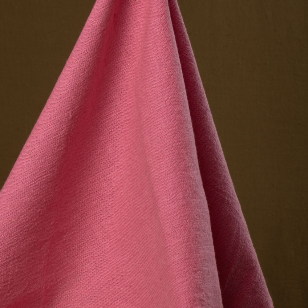 Plain Pink Khadi 120 GSM Fabric - Handspun & Handwoven