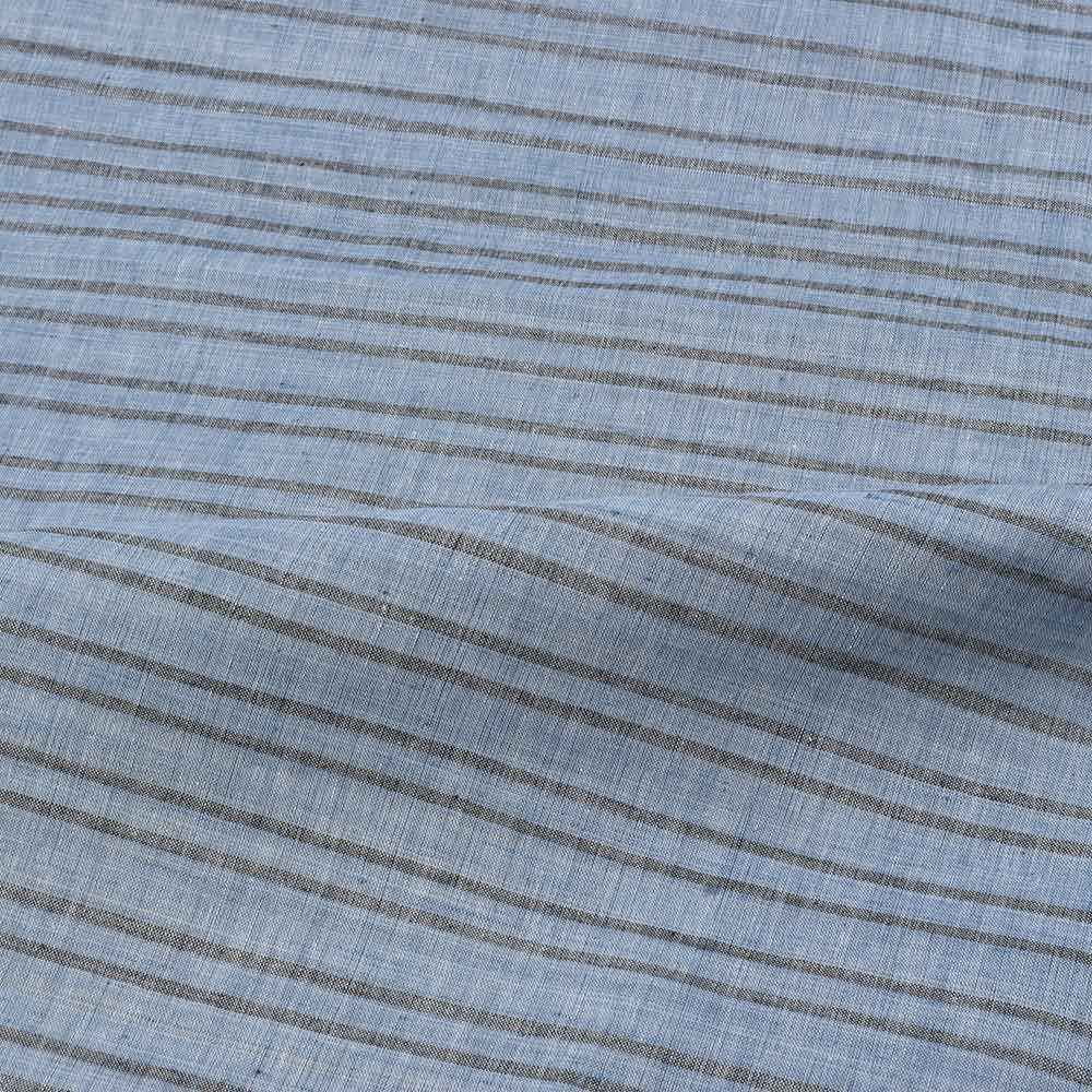 STRIPE BLUE & BLACK PURE COTTON 64 GSM HANDWOVEN FABRIC