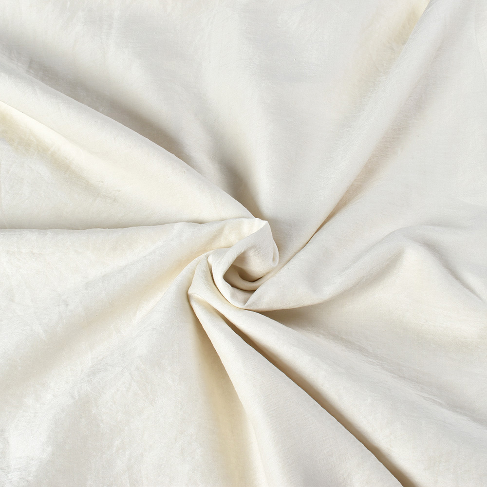 PLAIN NATURAL MULBERRY SILK & COTTON BLEND 65 GSM HANDWOVEN FABRIC