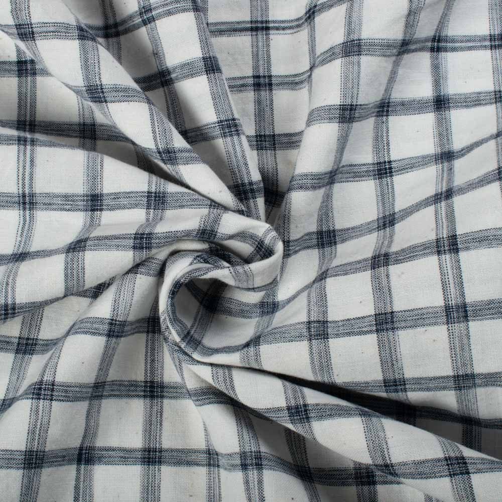 Check White Yarn Tie Dye 78 GSM Cotton Fabric