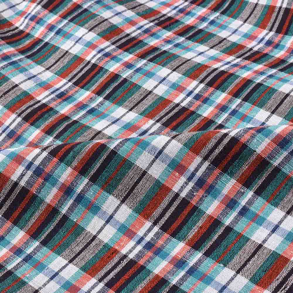 CHECK MULTICOLOUR KHADI COTTON 106 GSM HANDWOVEN FABRIC