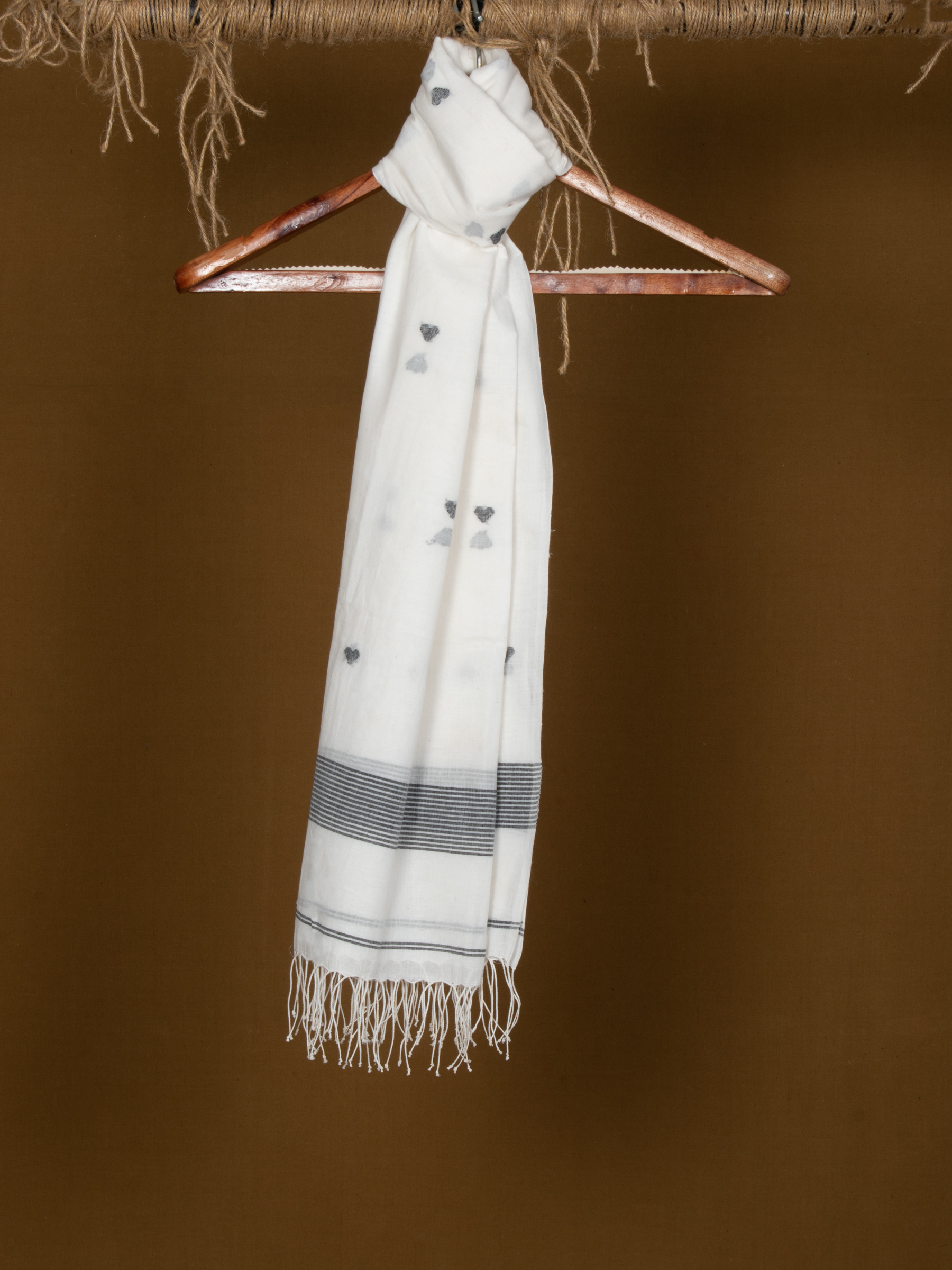 Handwoven White Scarf 92
