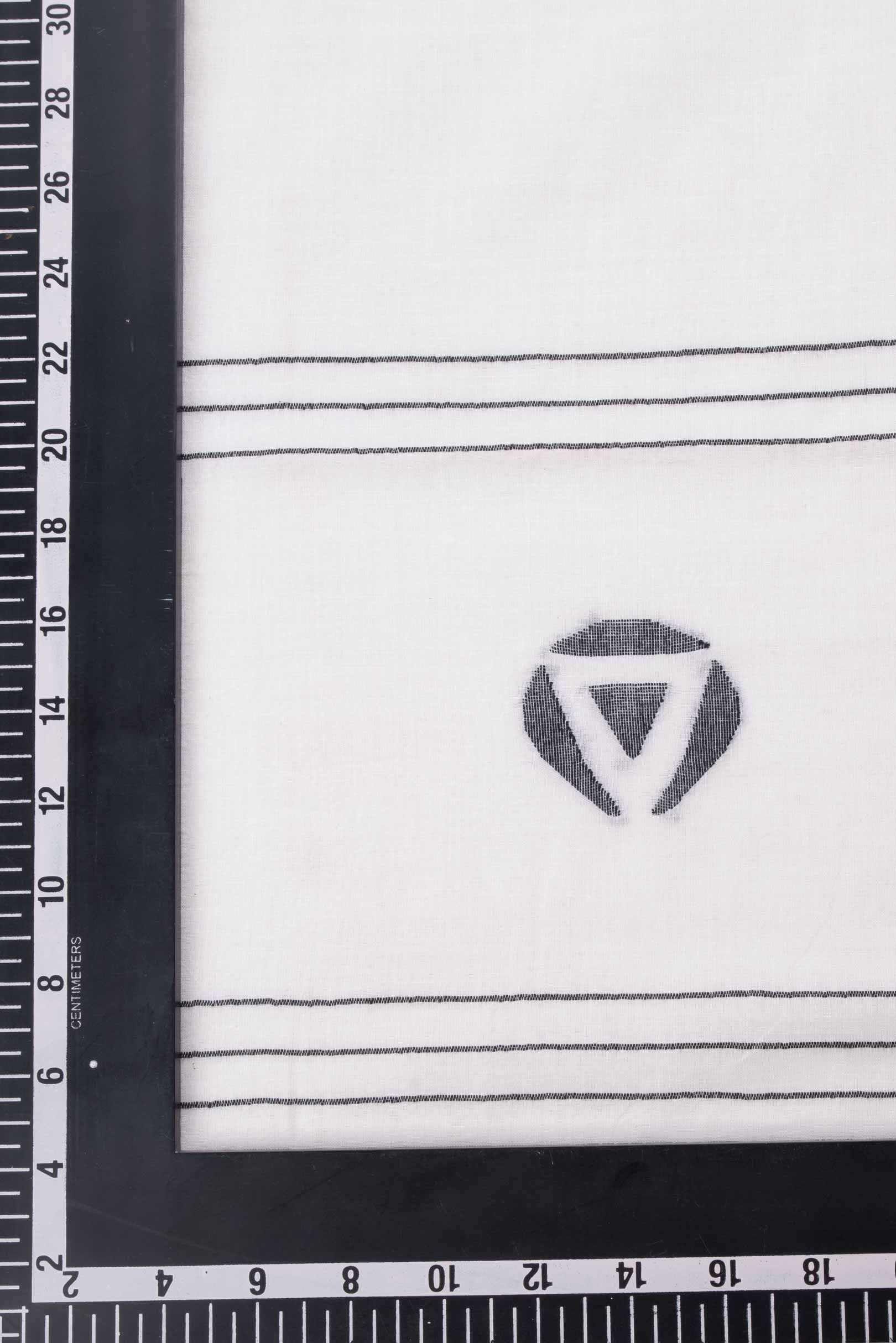 GEOMETRIC WHITE JAMDANI HANDWOVEN COTTON SCARF 100