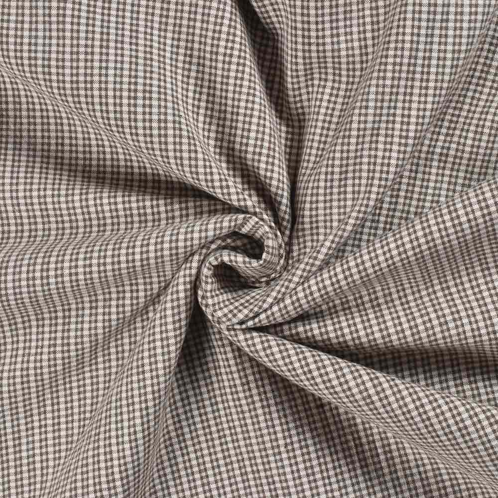 Check Black & White Pure Cotton 122 GSM Handwoven Fabric