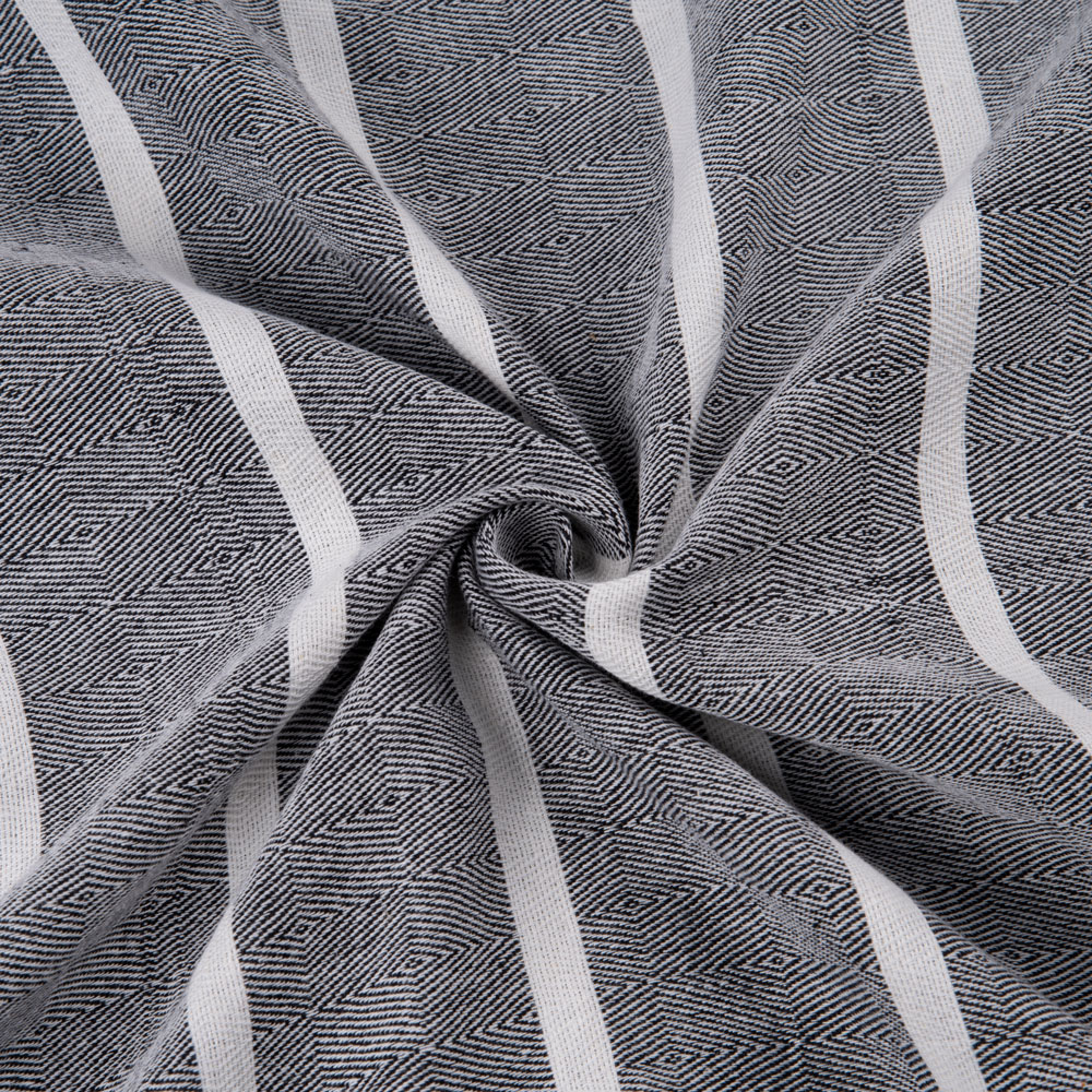 Stripe Diamond Twill Black Jacquard Cotton Khadi 145 GSM Fabric