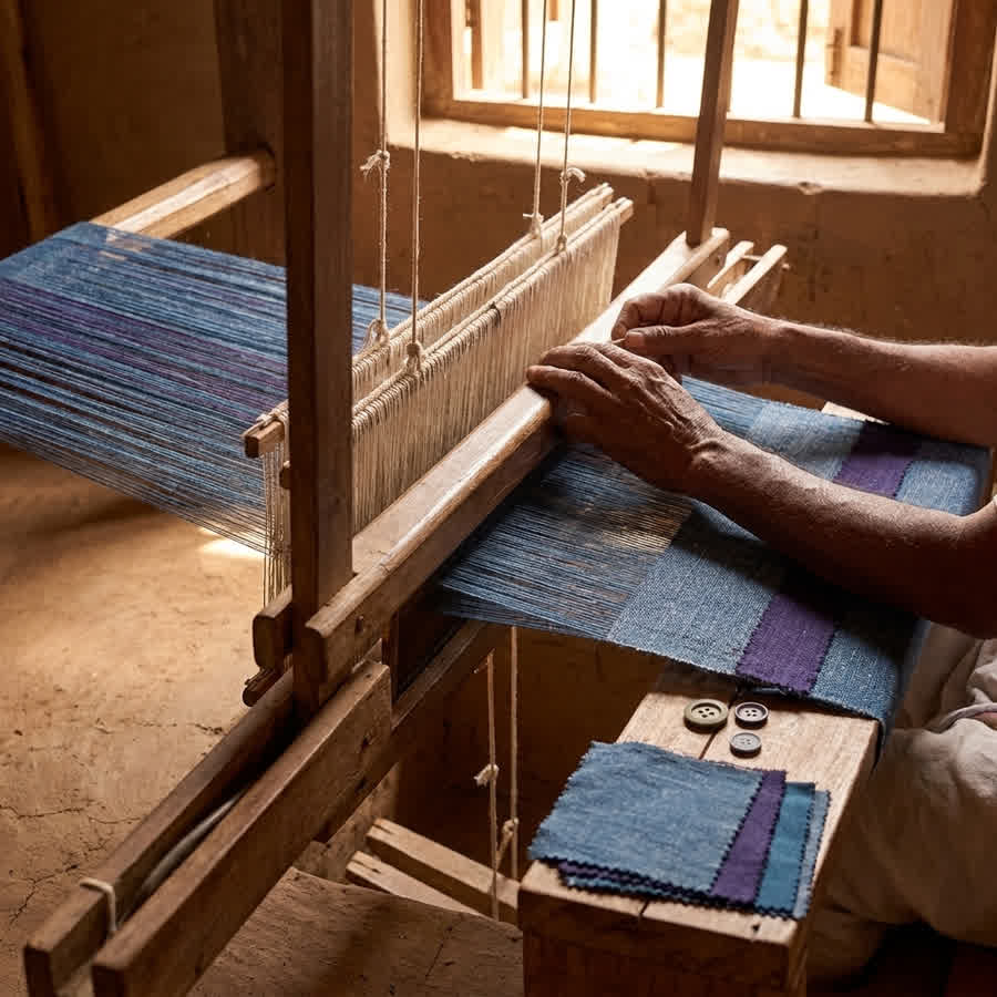 Handloom Mastery: Engineering Satin Without Power Looms — Anuprerna handloom