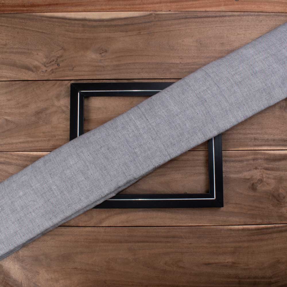 Diamond Twill Grey Jacquard Cotton Khadi 170 GSM Fabric