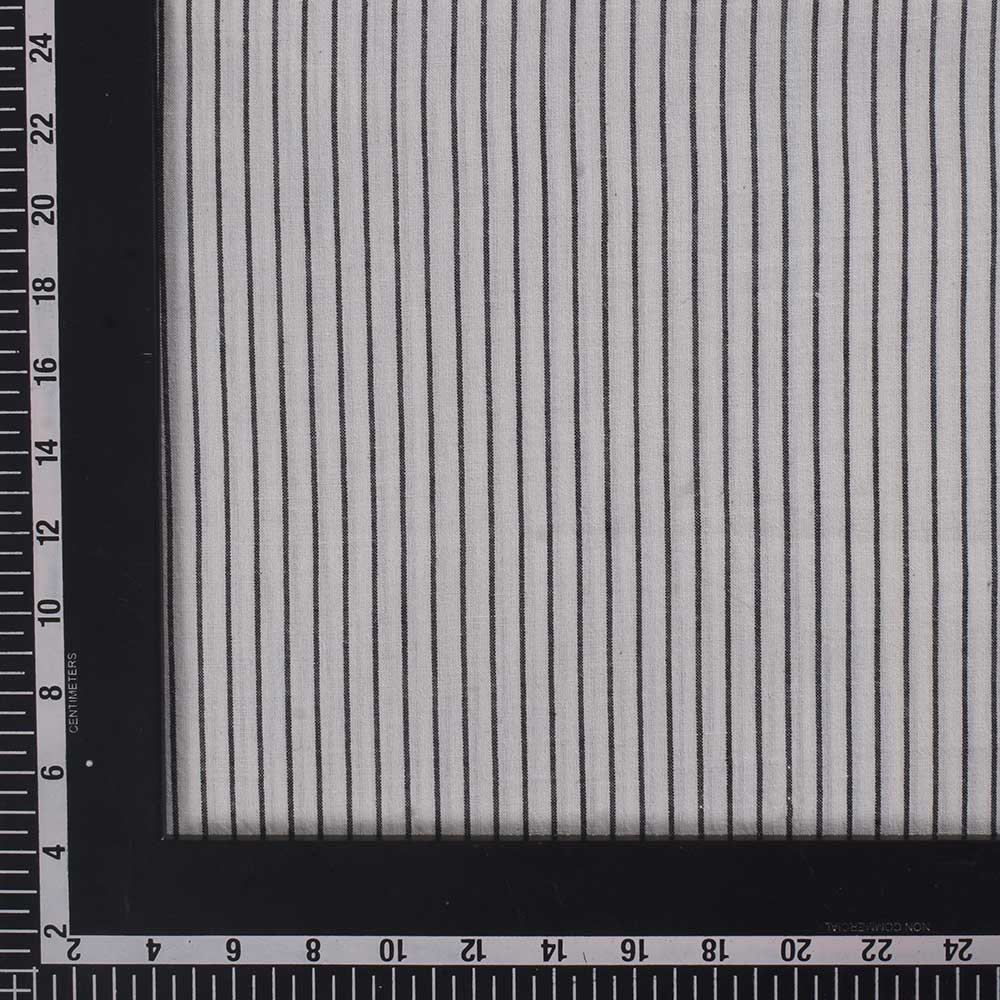 PINSTRIPE BLACK & WHITE PURE COTTON 85 GSM HANDWOVEN FABRIC L