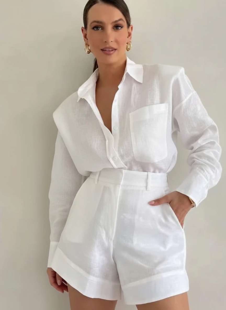 Oversized Shirt & Shorts Vacation Co-ord Set