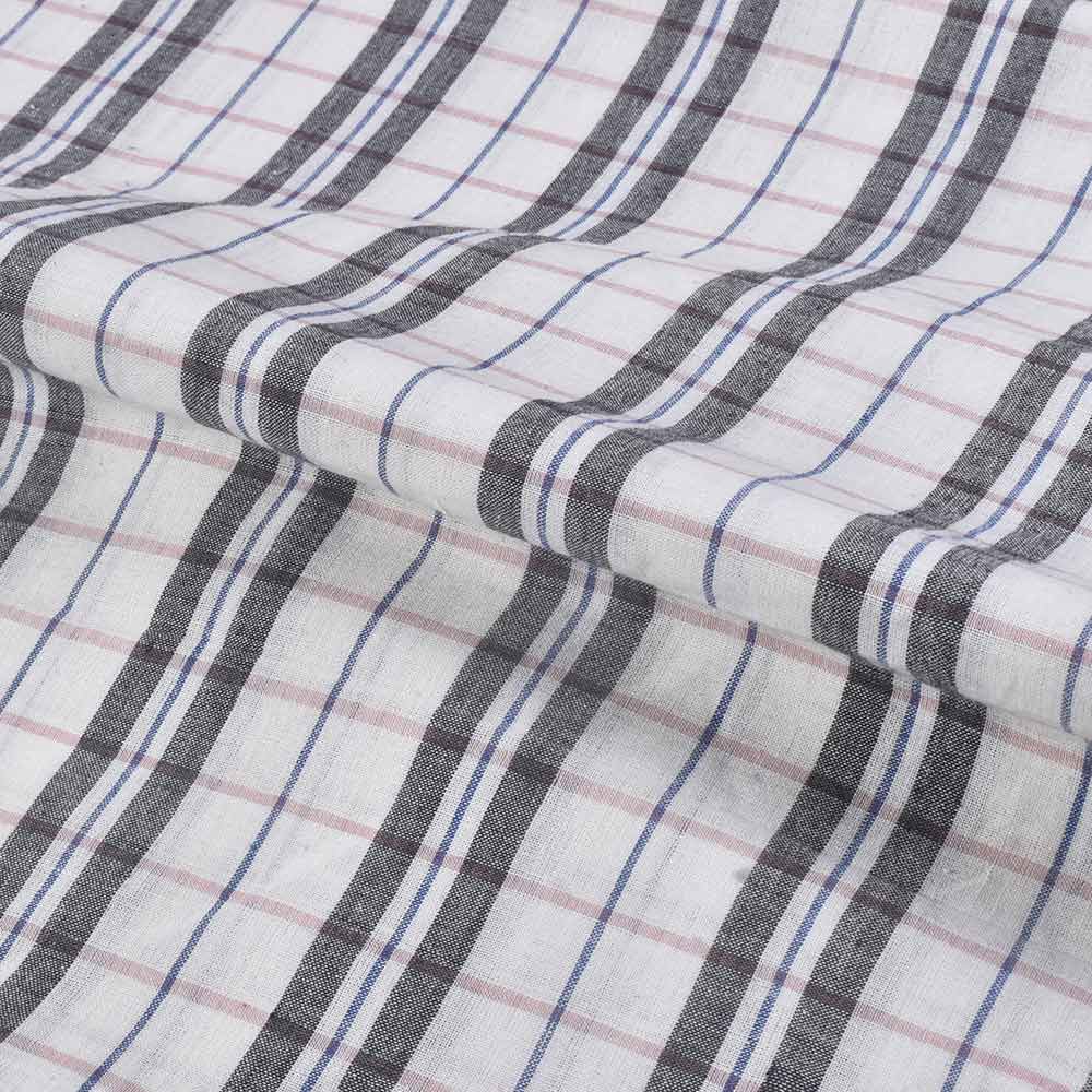 CHECK MULTICOLOR PURE COTTON 98 GSM HANDWOVEN FABRIC 414