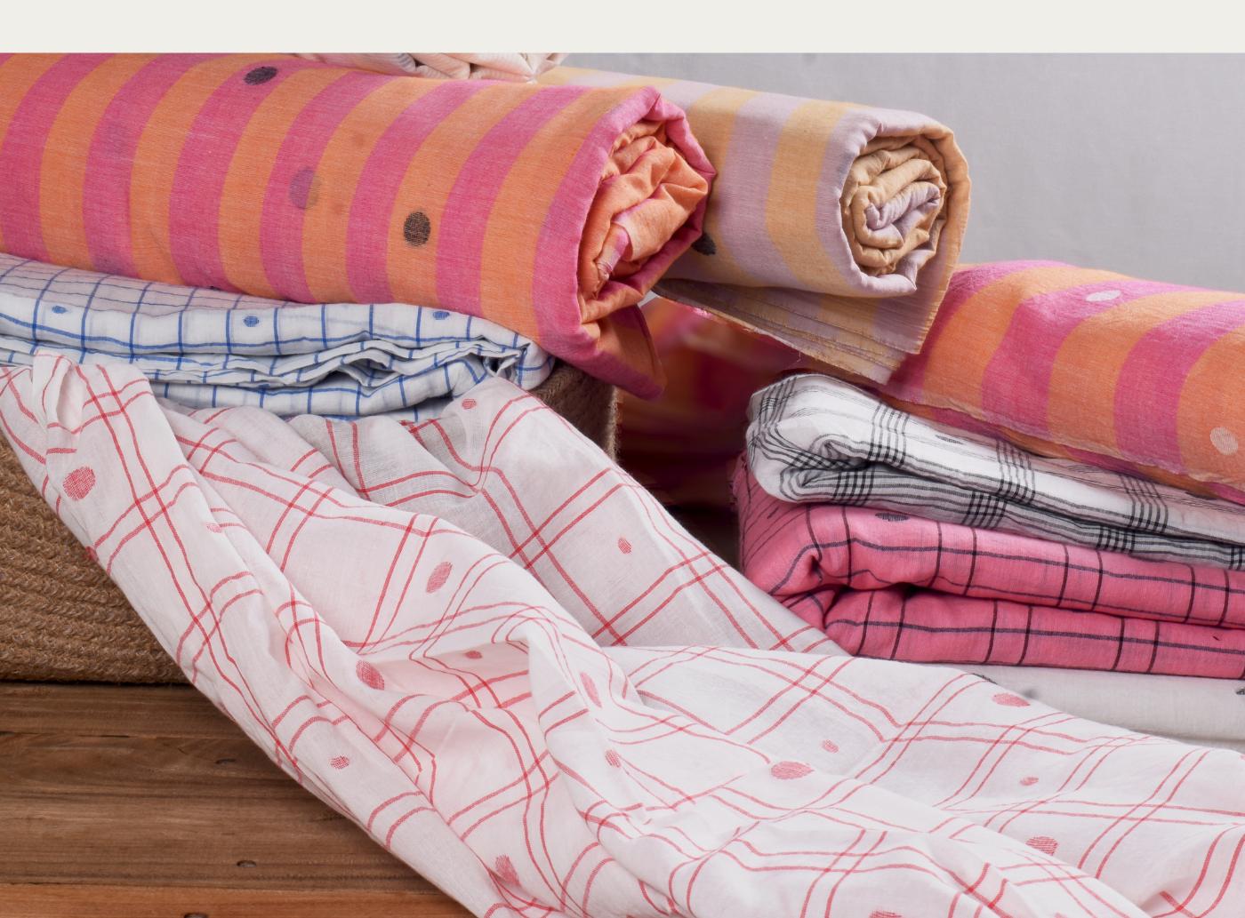 Polka Dotted Jamdani Fabrics