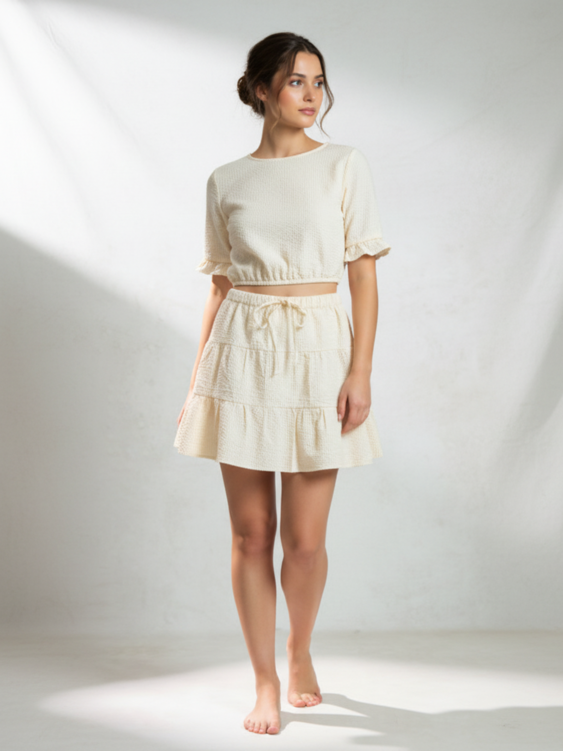 Tiered Short Gathered Skirt
