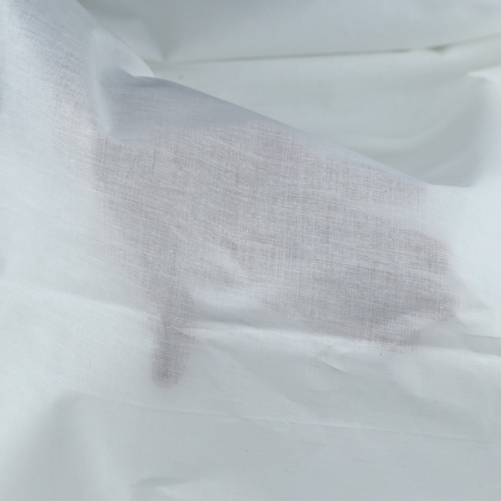 WHITE COTTON 68 GSM HANDWOVEN FABRIC - BLEACHED WHITE & DYEABLE