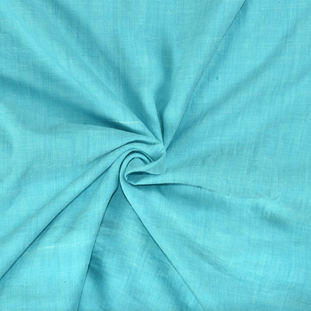 CHAMBRAY BLUE KHADI COTTON 92 GSM HANDWOVEN FABRIC AS9