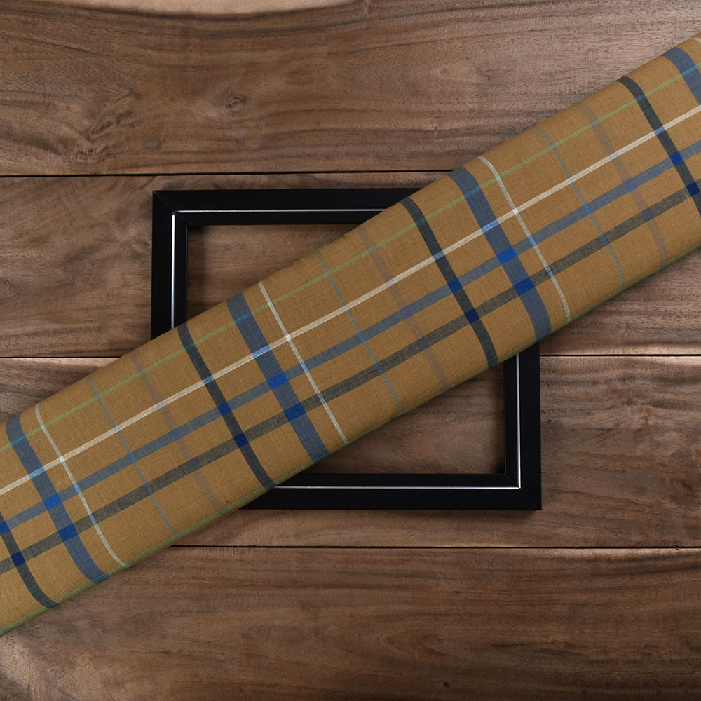 Check Multicolor Pure Cotton 108 GSM Handwoven Fabric