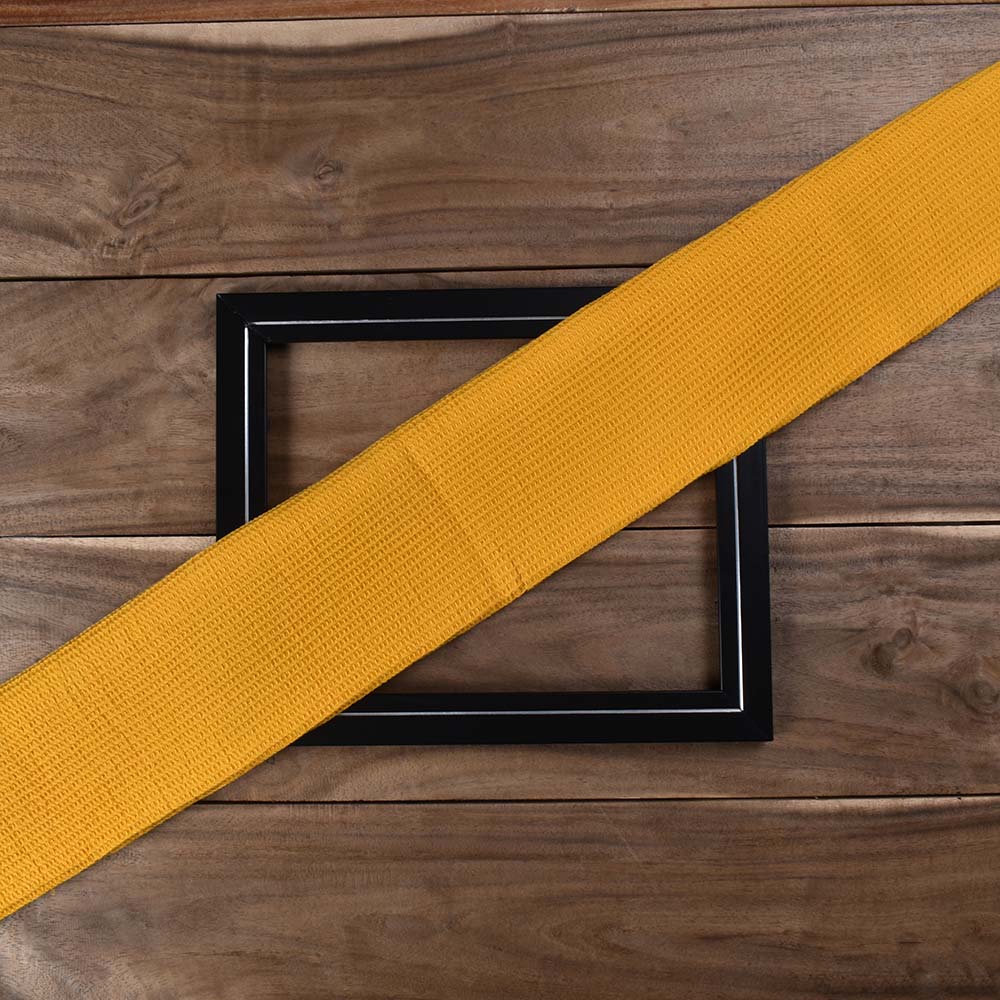 Mustard Honeycomb Weave Pure Cotton 122 GSM Handwoven Fabric 56