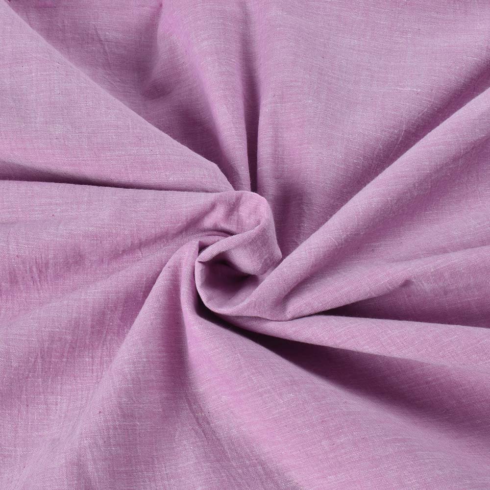 Chambray Pink Khadi Cotton 75 GSM Handwoven Fabric