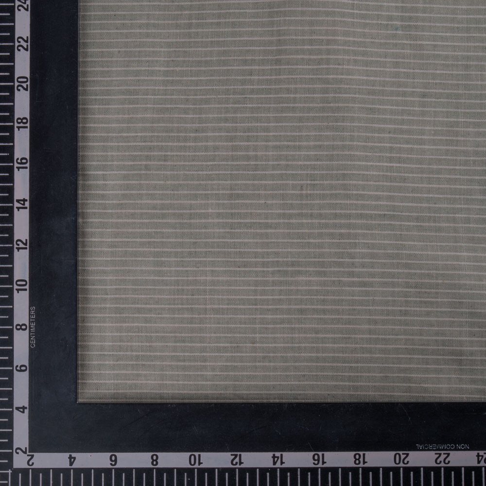 PINSTRIPE GREY & WHITE PURE COTTON 90 GSM HANDWOVEN FABRIC