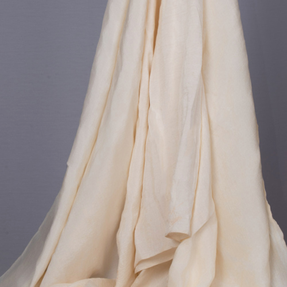 Plain Natural Pure Mulberry Triple Plyed Silk 80 GSM Handwoven Fabric