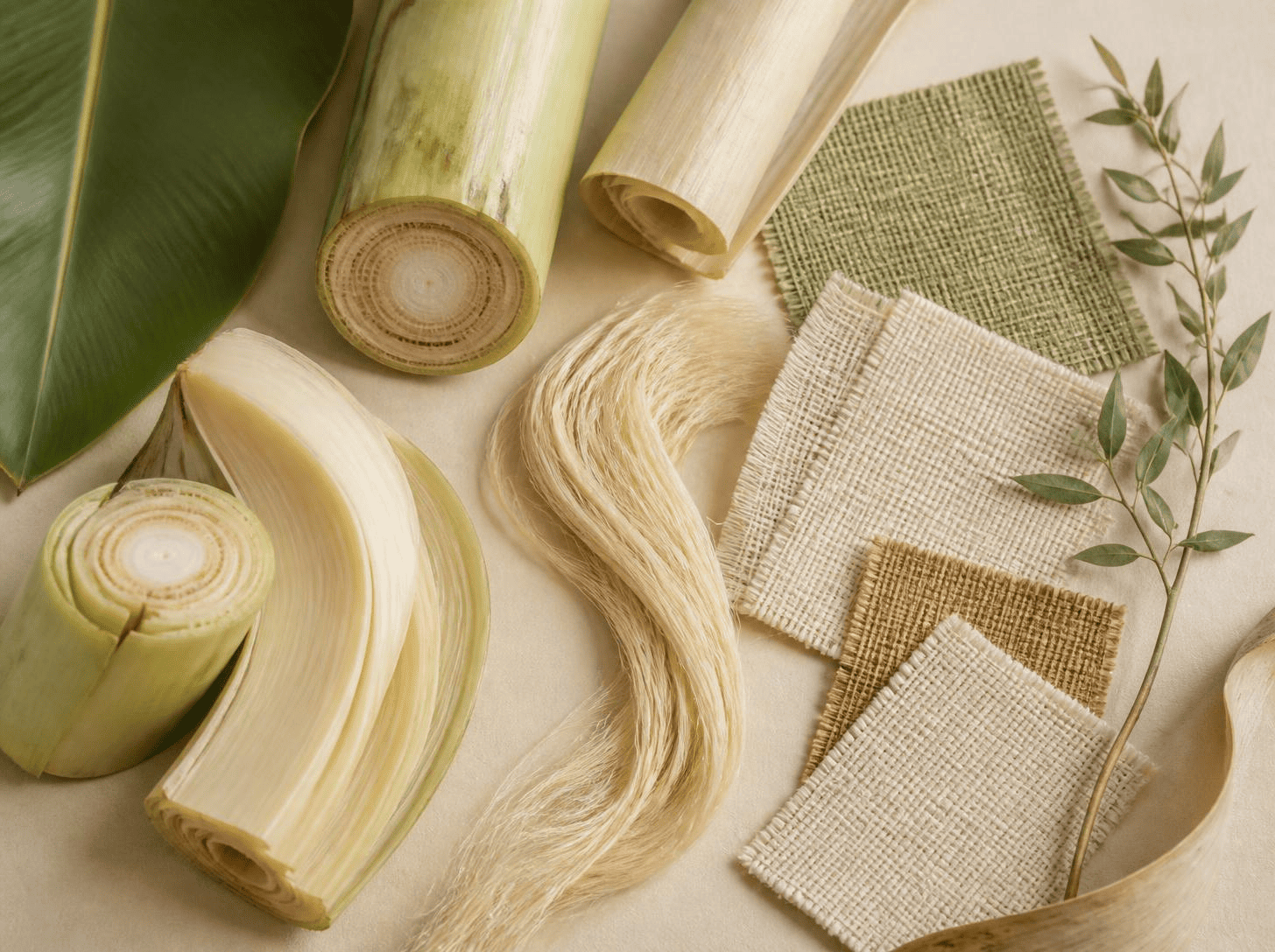 Banana fiber textile and natural materials for sustainable fabric development 