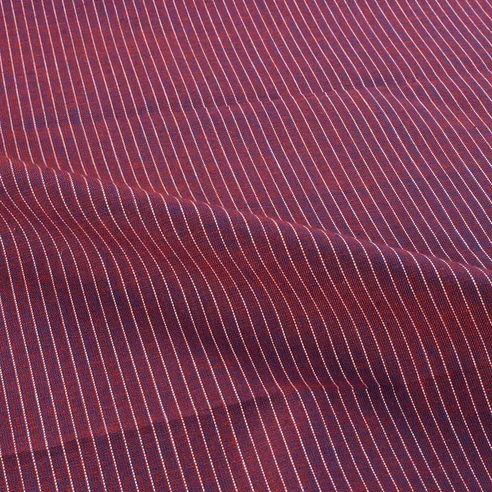 STRIPE DARK RED CROSS COLOUR PURE COTTON 94 GSM HANDWOVEN FABRIC