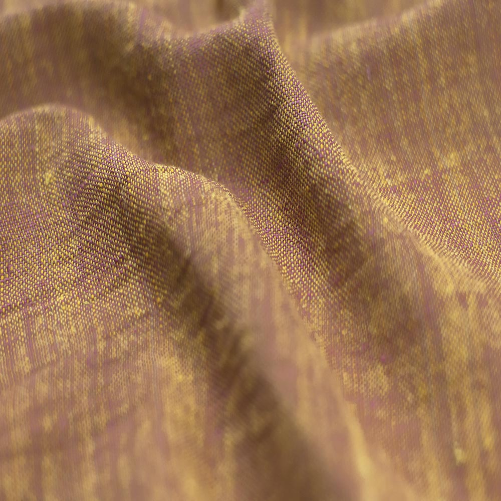 Cross Colour Mustard Khadi 122 GSM Fabric - Handspun & Handwoven