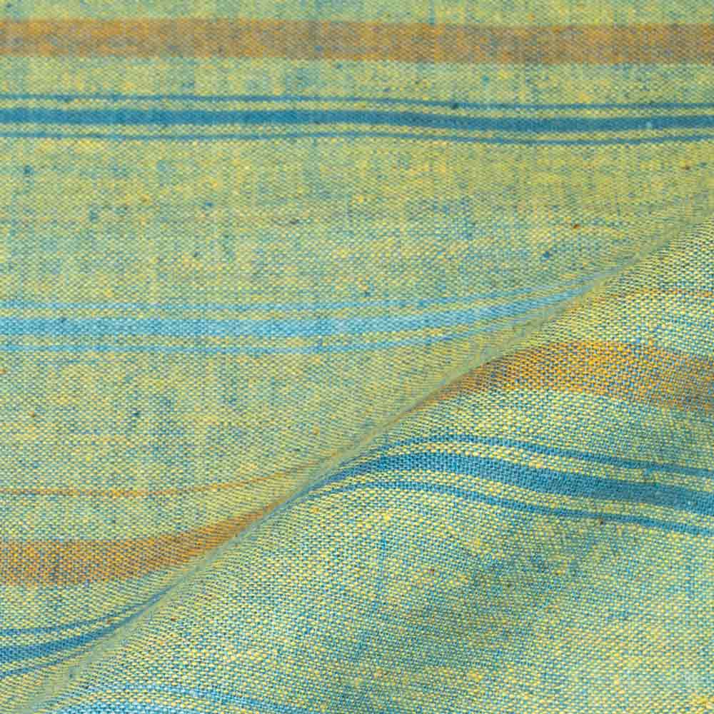 Stripe Green Pure Cotton 92 GSM Handwoven Fabric 20
