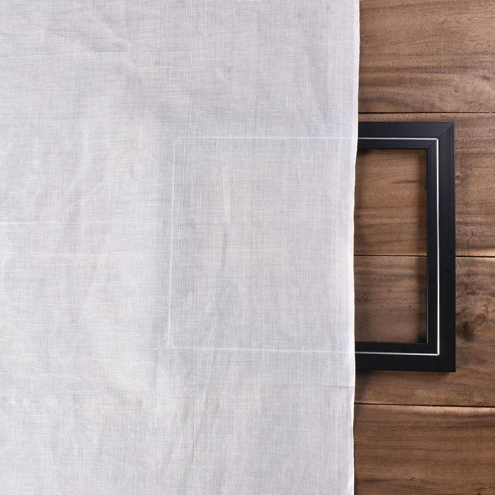 PLAIN WHITE LINEN COTTON 98 GSM HANDWOVEN FABRIC