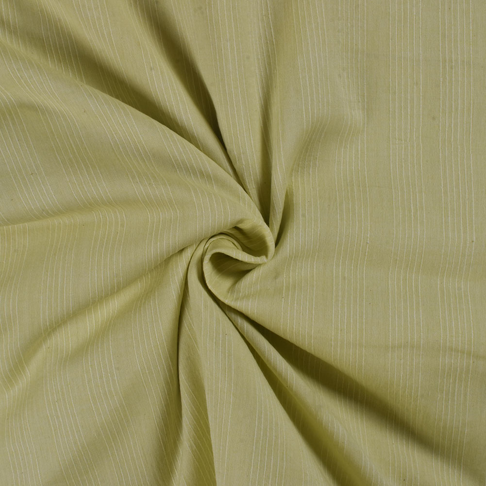 Stripe Pale Yellow Pure Cotton 80 GSM Handwoven Fabric