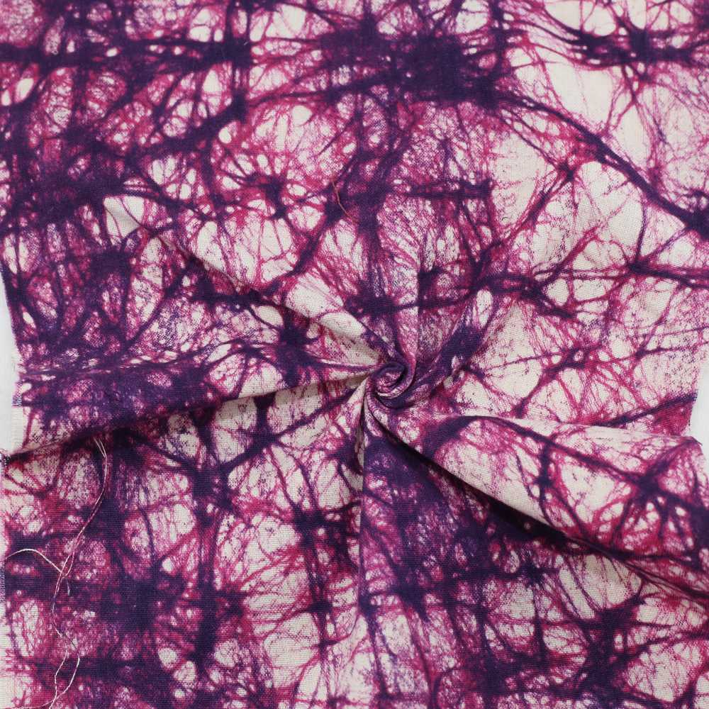 Abstract Purple Batik Cotton 110 GSM Fabric - Hand Printed