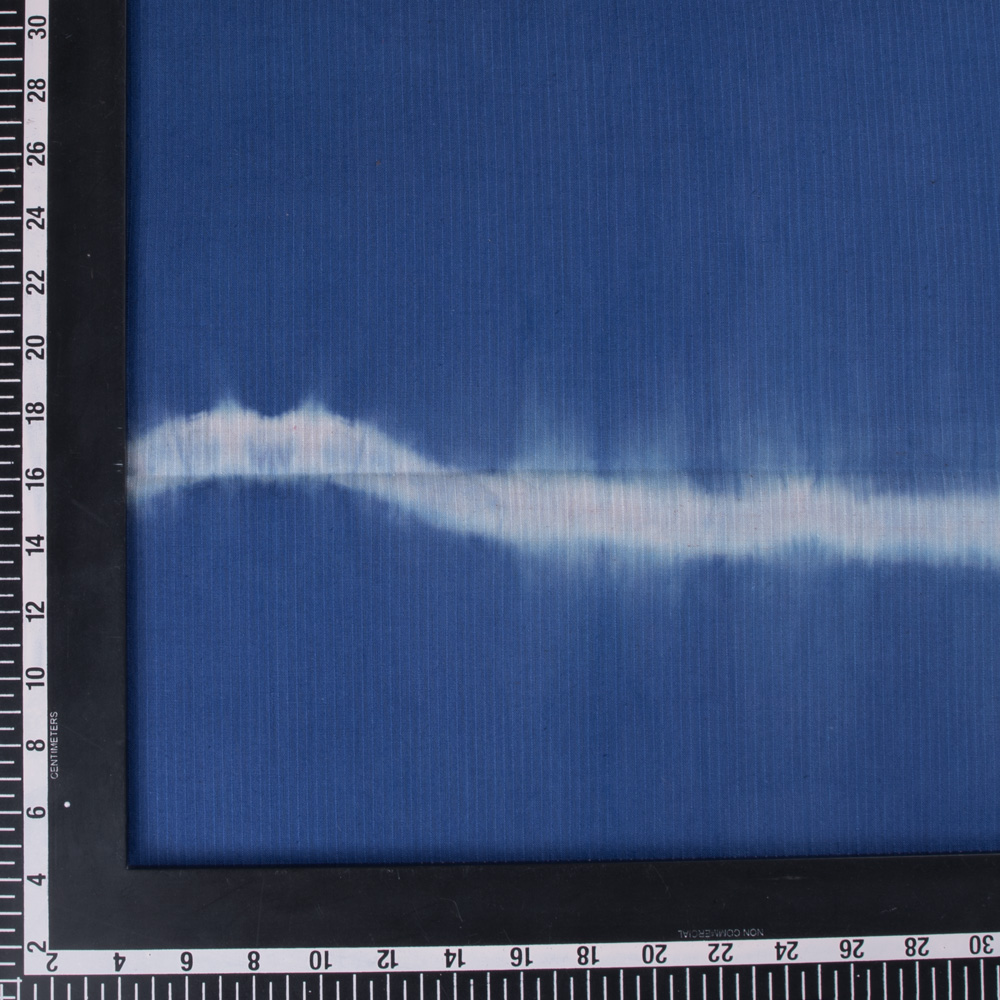 ABSTRACT BLUE TIE DYE RIB PURE COTTON 93 GSM HANDWOVEN FABRIC