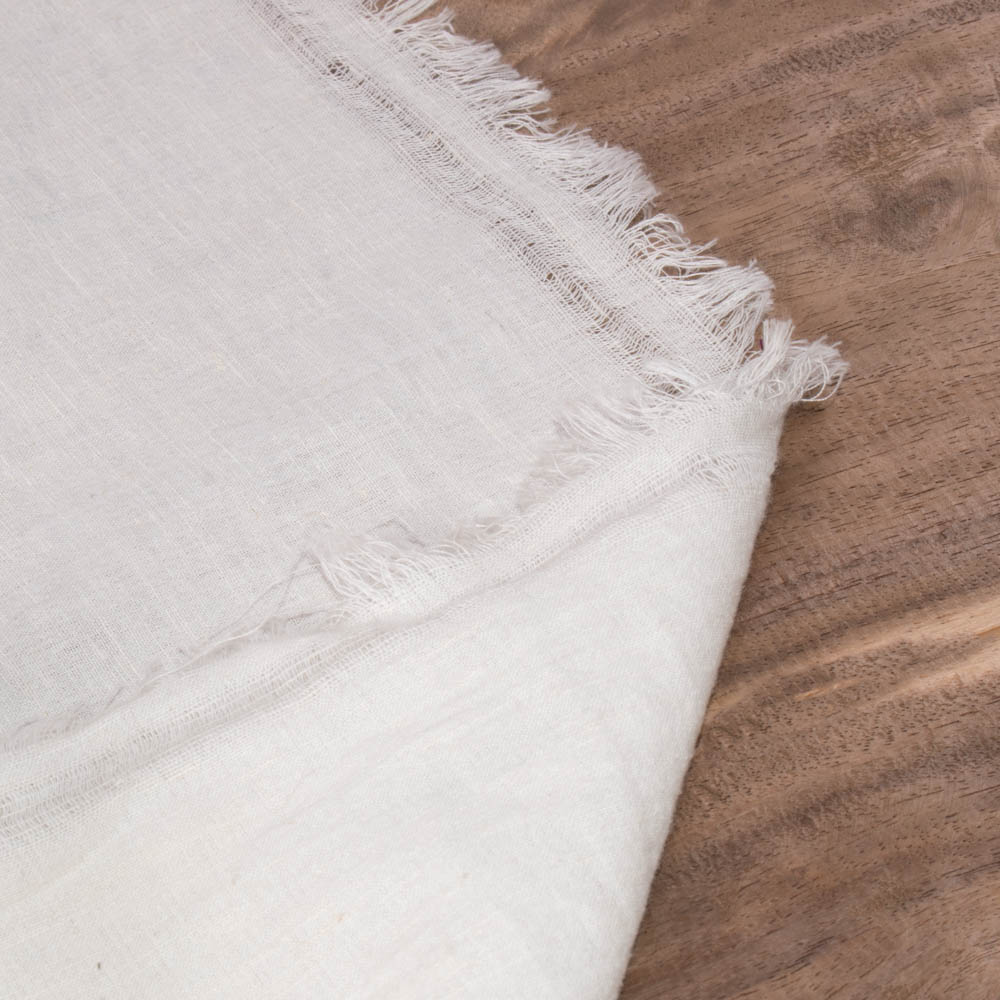 Plain White Hemp & Cotton 110 GSM Handwoven Fabric