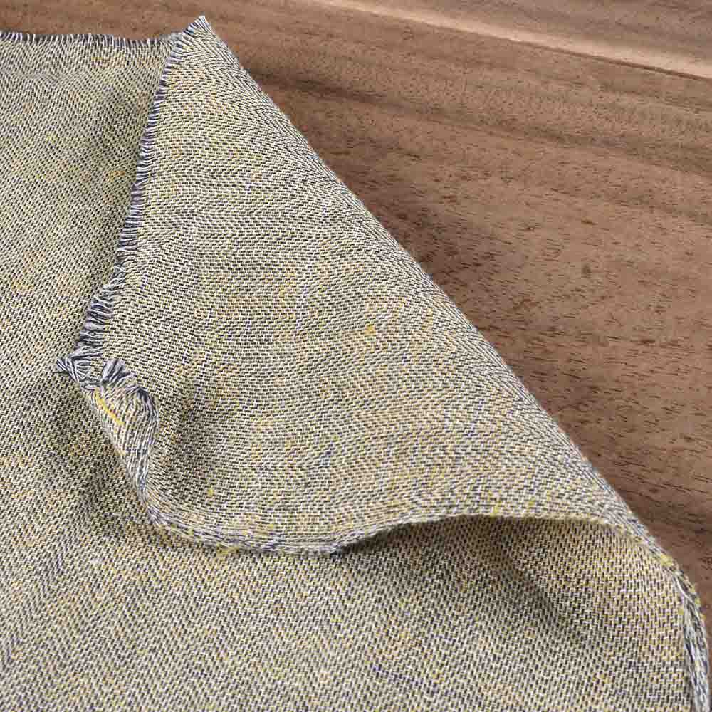 HERRINGBONE YELLOW PURE COTTON 100 GSM HANDWOVEN FABRIC