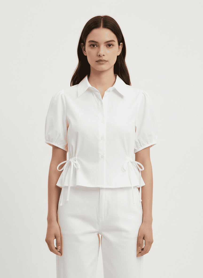 Gathered & Tied Waist Darts Top