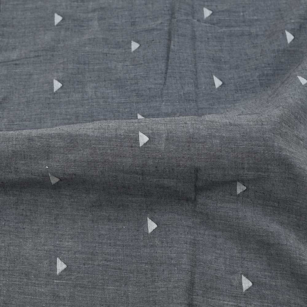 GEOMETRIC GREY JAMDANI PURE COTTON 55 GSM FABRIC 93