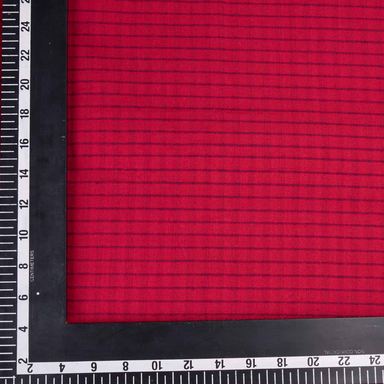 STRIPE RED BLUE PURE COTTON 88 GSM HANDWOVEN FABRIC
