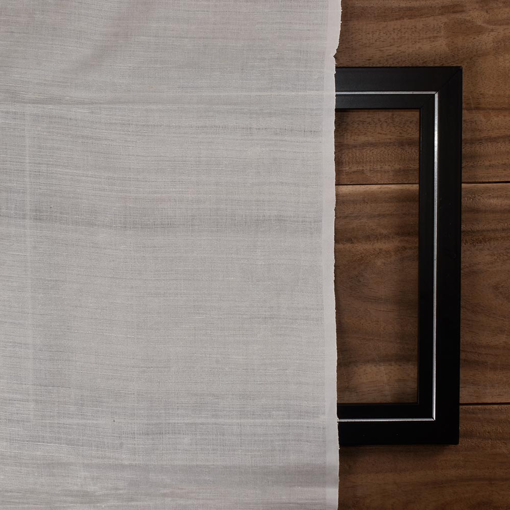 PLAIN NATURAL MATKA SILK & COTTON BLEND 94 GSM HANDWOVEN FABRIC