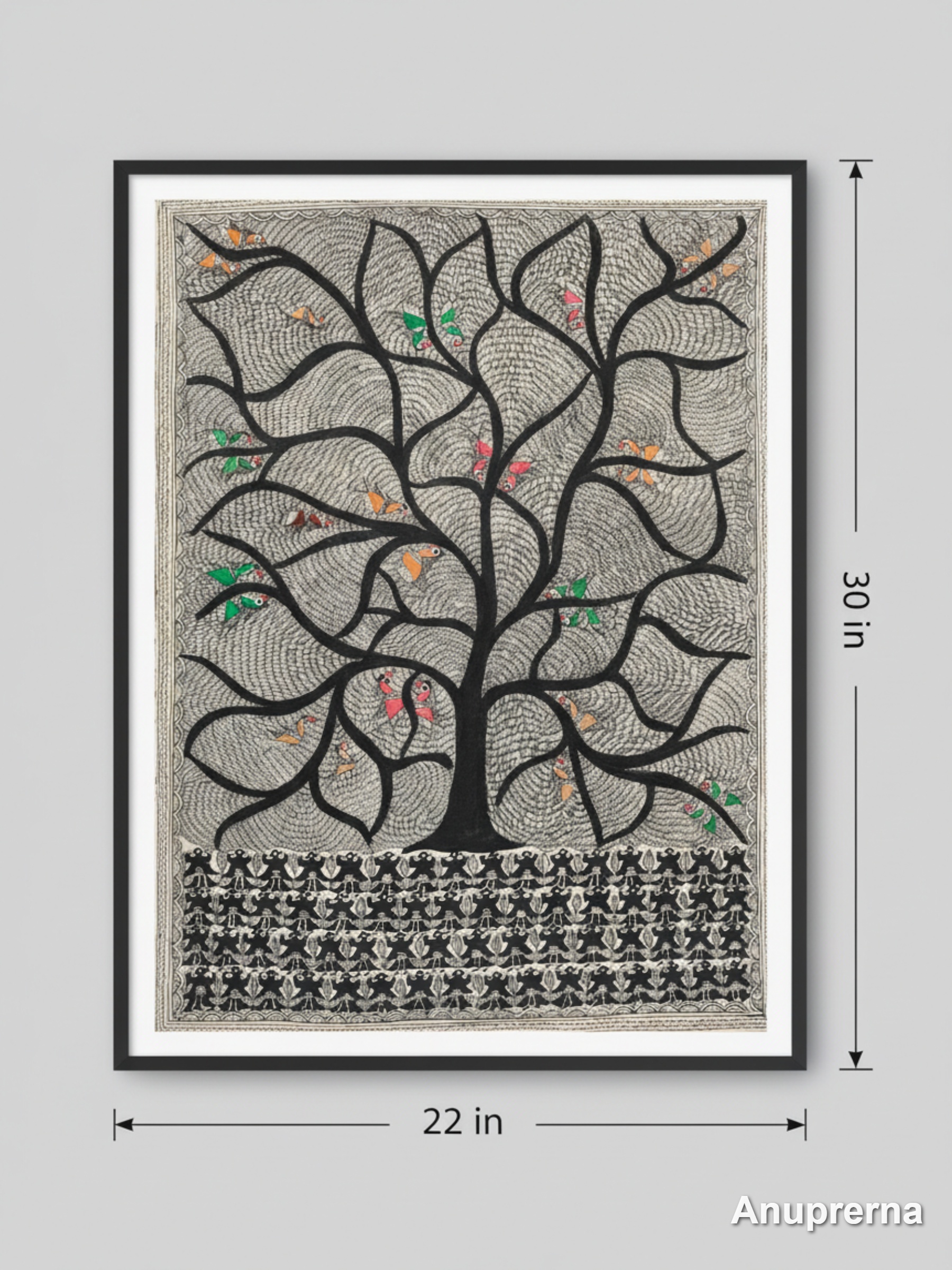 Around The Tree Madhubani Wall Art Decor