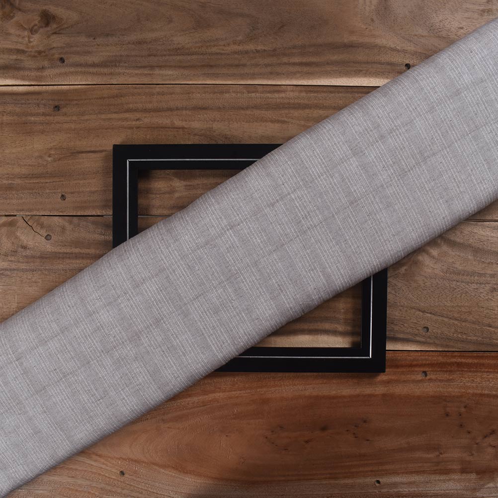 Stripe Grey Pure Cotton 80 GSM Handwoven Fabric