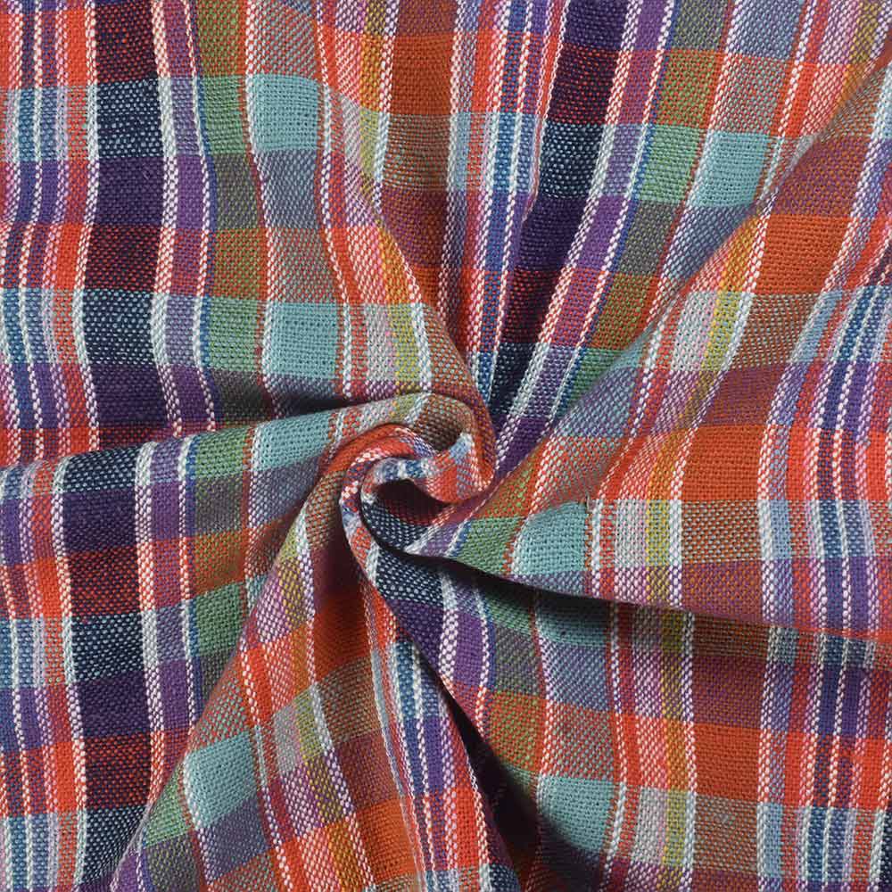 Check Multicolor Pure Khadi 260 GSM Handwoven Fabric