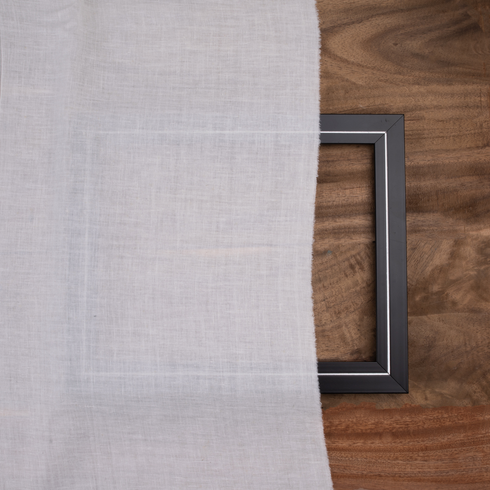 WHITE KHADI HANDSPUN & 75 GSM  HANDWOVEN MUSLIN FABRIC - BLEACHED & DYEABLE