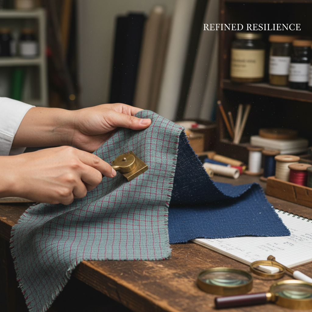 Testing tensile strength of handwoven khadi fabric against machine-woven cotton textile