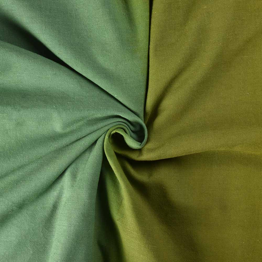 Ombré Tie Dye Yellow Green Khadi Cotton 115 GSM Handwoven Fabric