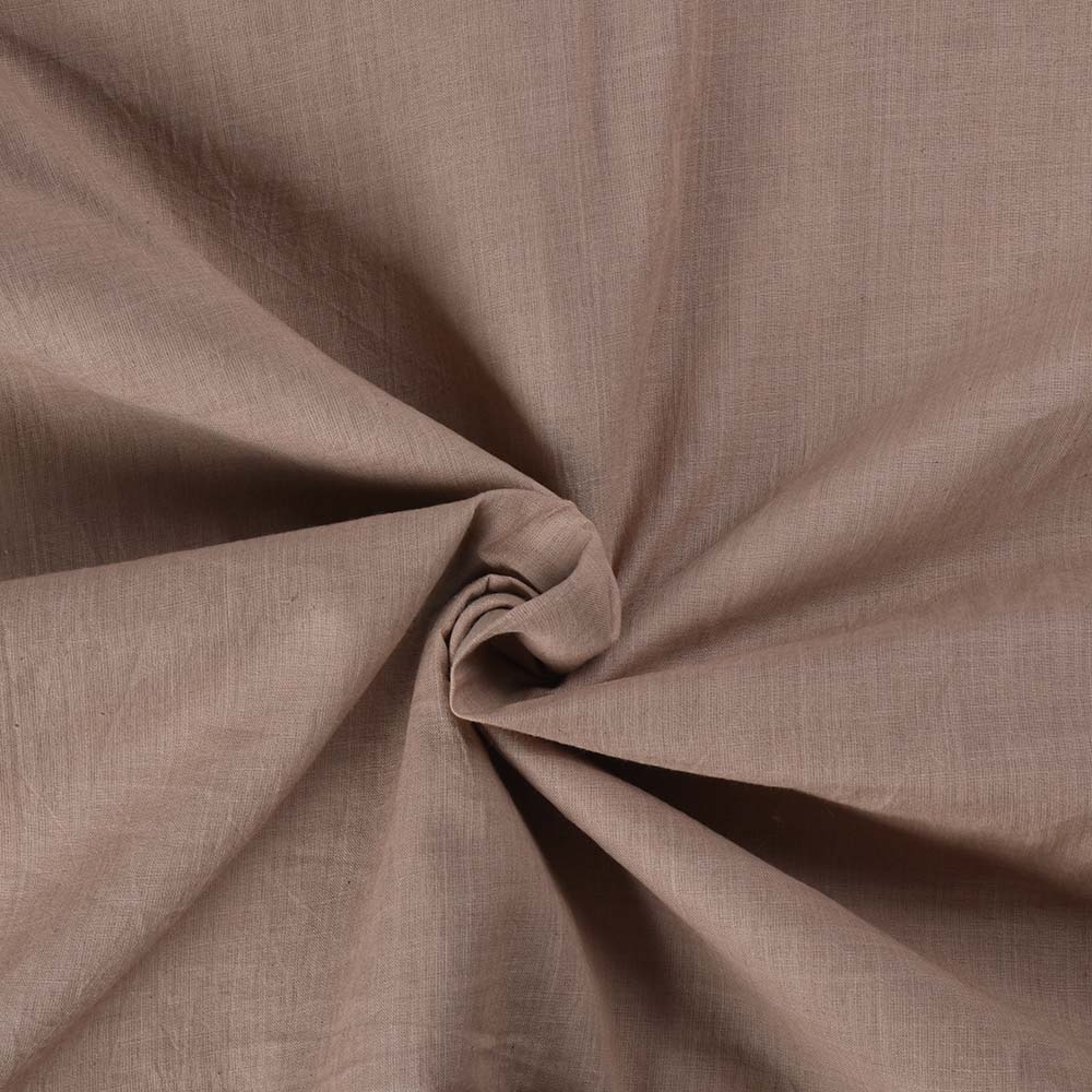 Plain Brown Khadi Cotton 65 GSM Handwoven Fabric