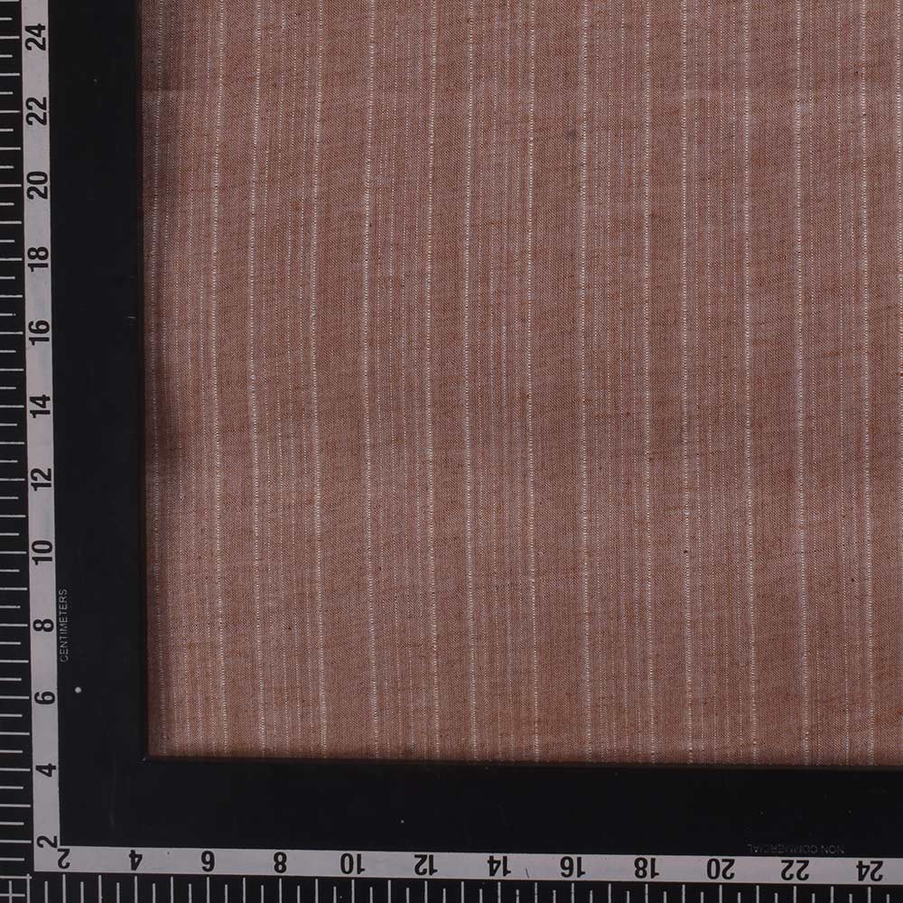 STRIPE BEIGE PURE COTTON 80 GSM HANDWOVEN FABRIC
