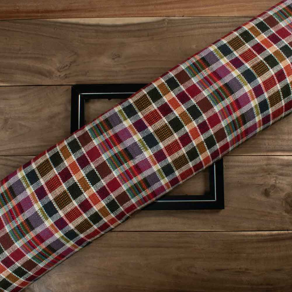 Check Multicolor Pure Khadi 300 GSM Handwoven Fabric