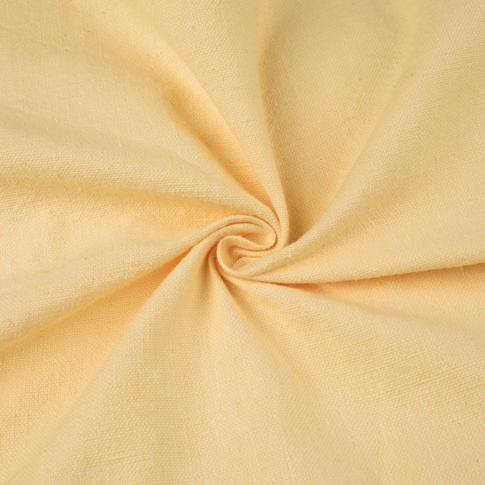PLAIN YELLOW PURE KHADI 173 GSM HANDSPUN & HANDWOVEN FABRIC