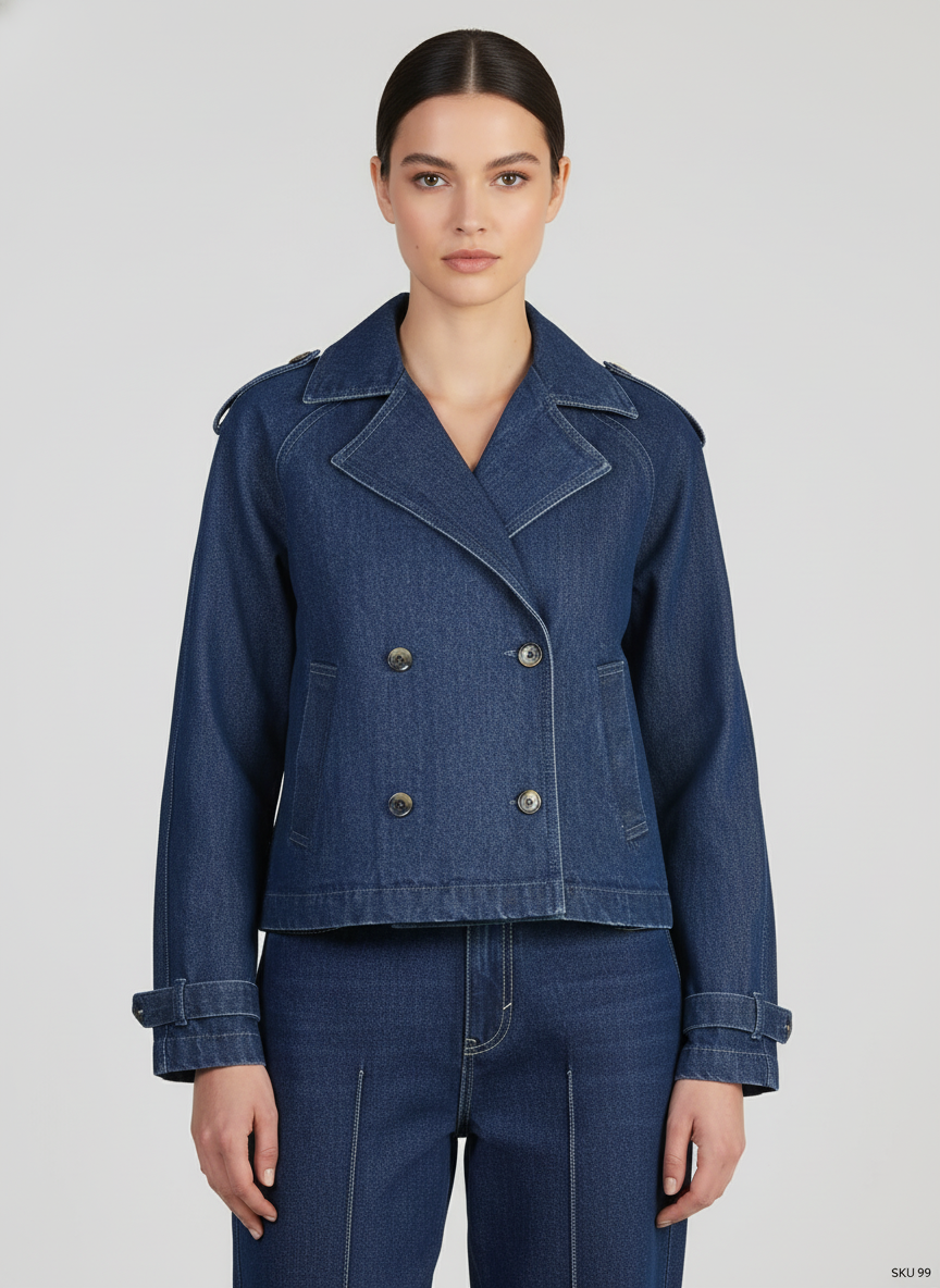 Double Breasted Denim Jacket