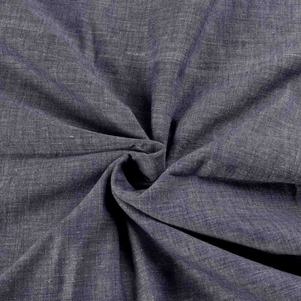 Chambray Grey Khadi Cotton 105 GSM Handwoven Fabric I